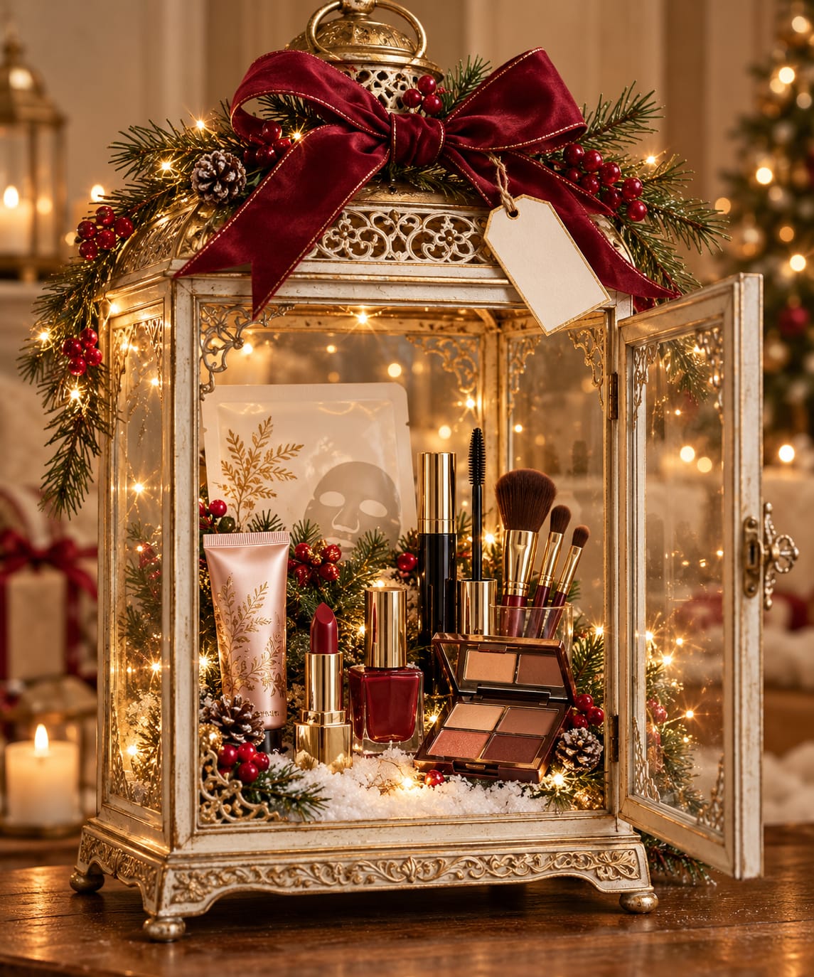 Farolillo navideño con maquillaje